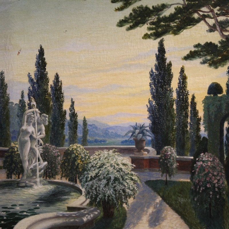 Dipinto italiano paesaggio della prima metà del XX secolo-photo-2