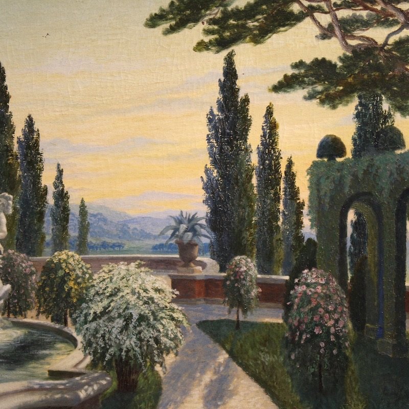 Dipinto italiano paesaggio della prima metà del XX secolo-photo-3