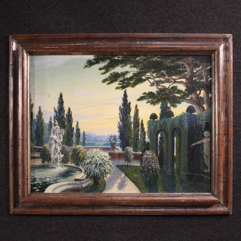 Dipinto italiano paesaggio della prima metà del XX secolo