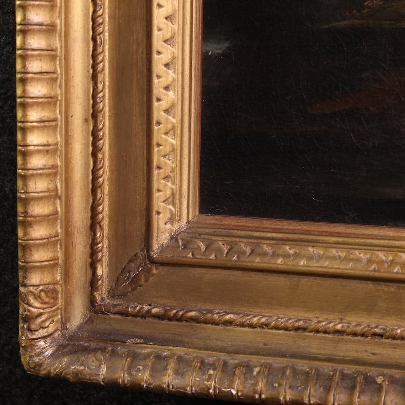 Antico quadro veneziano del XVIII secolo, Mosè salvato dalle acque-photo-2