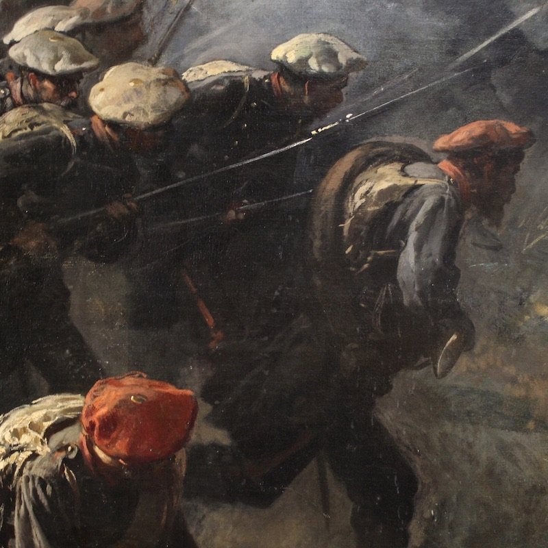 Grande battaglia del XIX secolo, dipinto siglato H.P.-photo-8