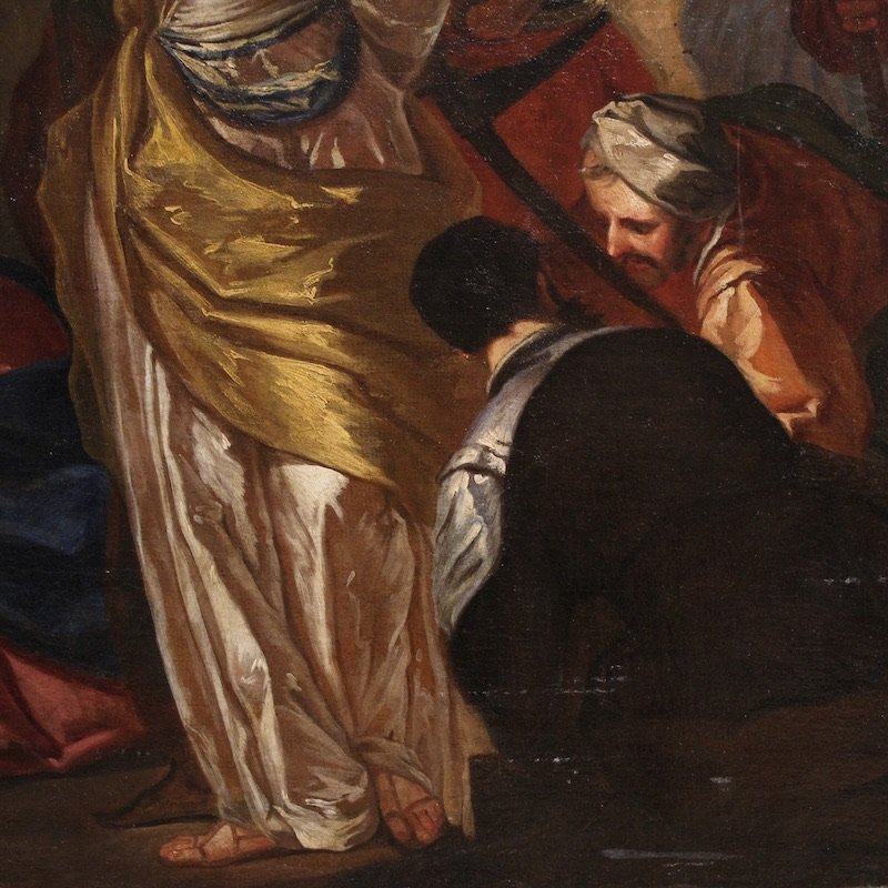 Grande dipinto veneziano del XVI secolo, Cristo e l’adultera-photo-4