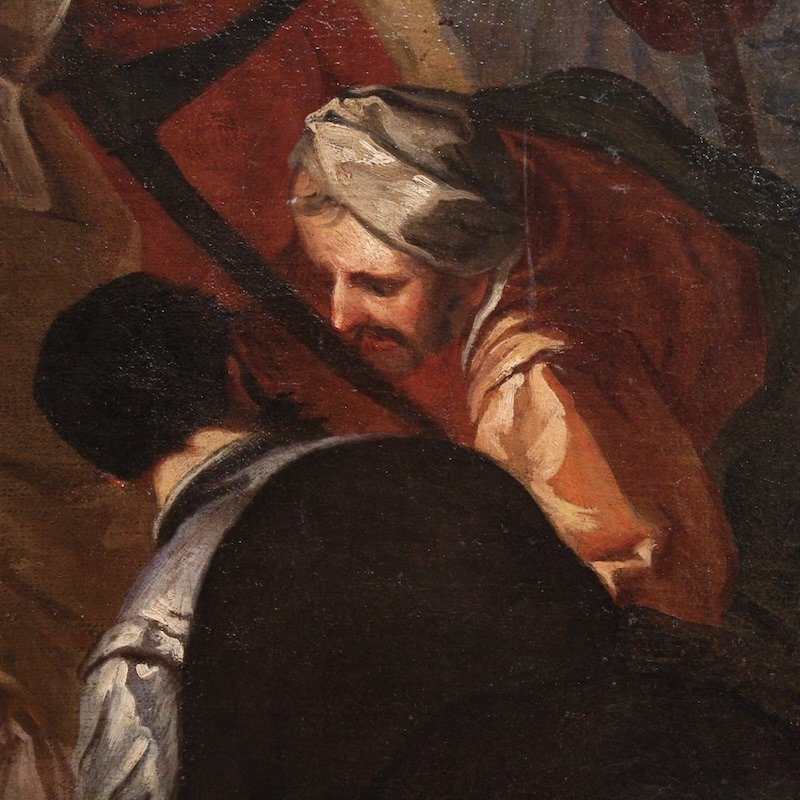 Grande dipinto veneziano del XVI secolo, Cristo e l’adultera-photo-6