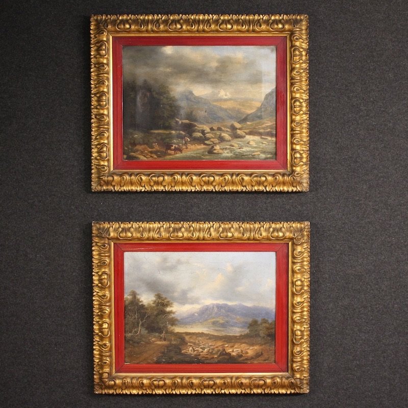 Dipinto italiano, paesaggio firmato e datato 1846-photo-2