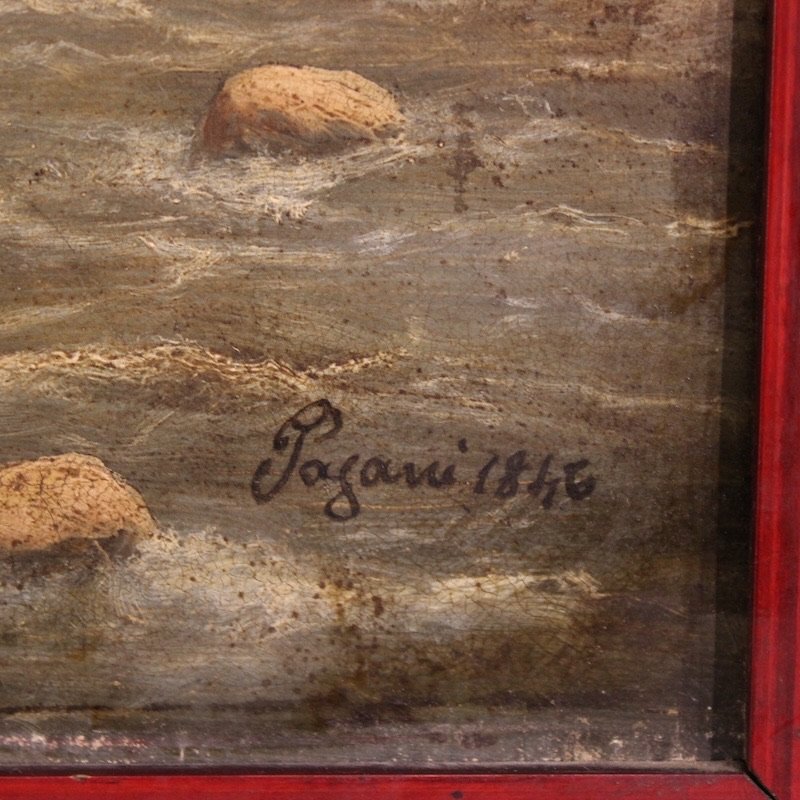 Dipinto italiano, paesaggio firmato e datato 1846-photo-2