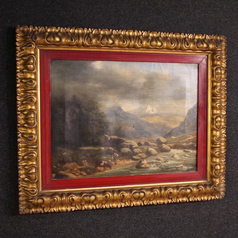 Dipinto italiano, paesaggio firmato e datato 1846-photo-3