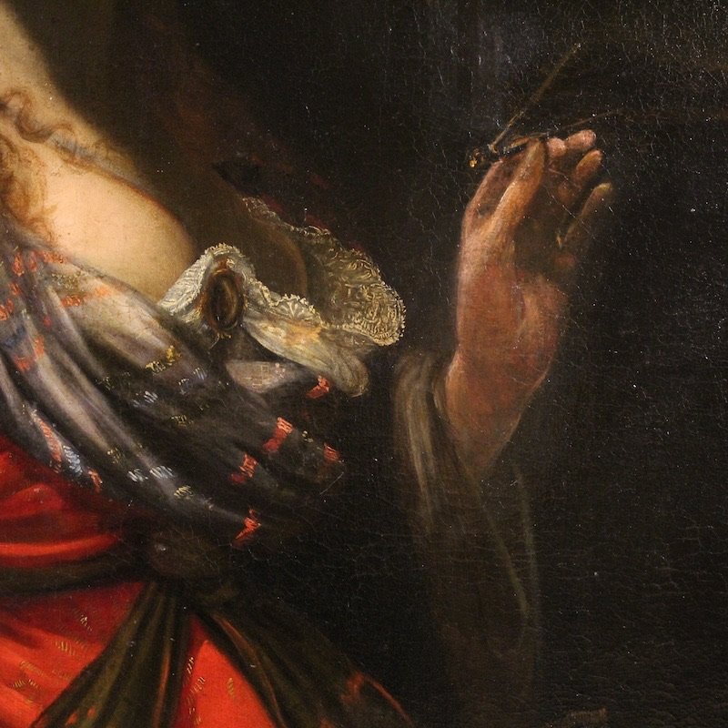 Antico dipinto italiano del XVII secolo, allegoria della magnificenza -photo-1