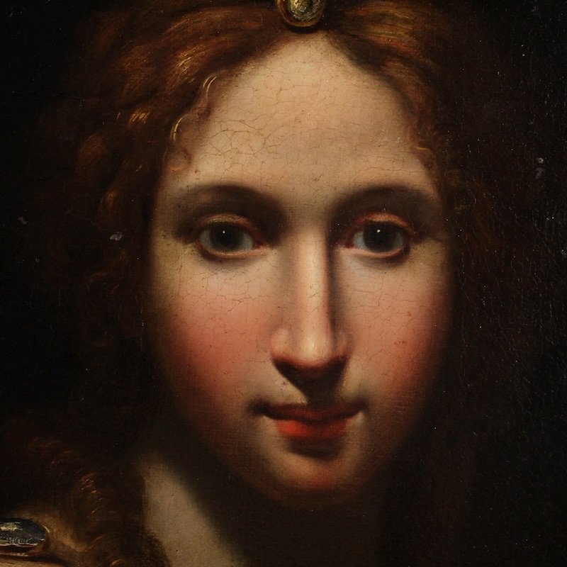 Antico dipinto italiano del XVII secolo, allegoria della magnificenza -photo-3
