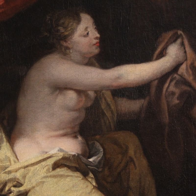  Grande dipinto francese del XVII secolo, Giuseppe e la moglie di Putifarre -photo-2