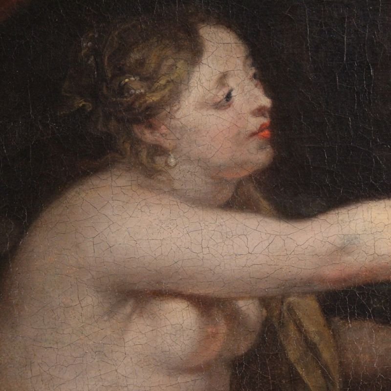  Grande dipinto francese del XVII secolo, Giuseppe e la moglie di Putifarre -photo-3