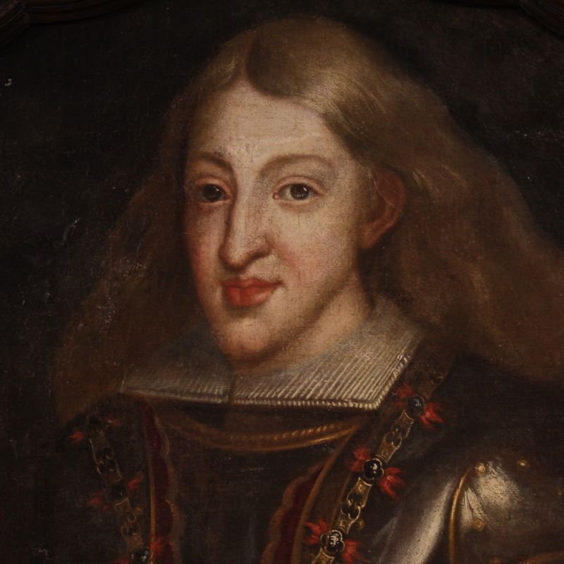 Antico ritratto spagnolo del XVII secolo, Carlo II di Spagna-photo-4
