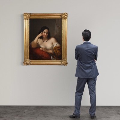 Ritratto di dama firmato N. Schiavoni e datato 1842 -photo-2