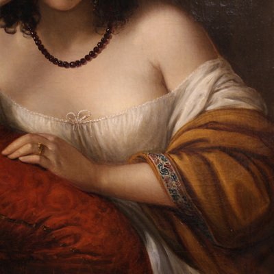 Ritratto di dama firmato N. Schiavoni e datato 1842 -photo-4