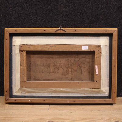 Quadro orientalista firmato A. Rossi e datato 1893, carovana nel deserto -photo-5