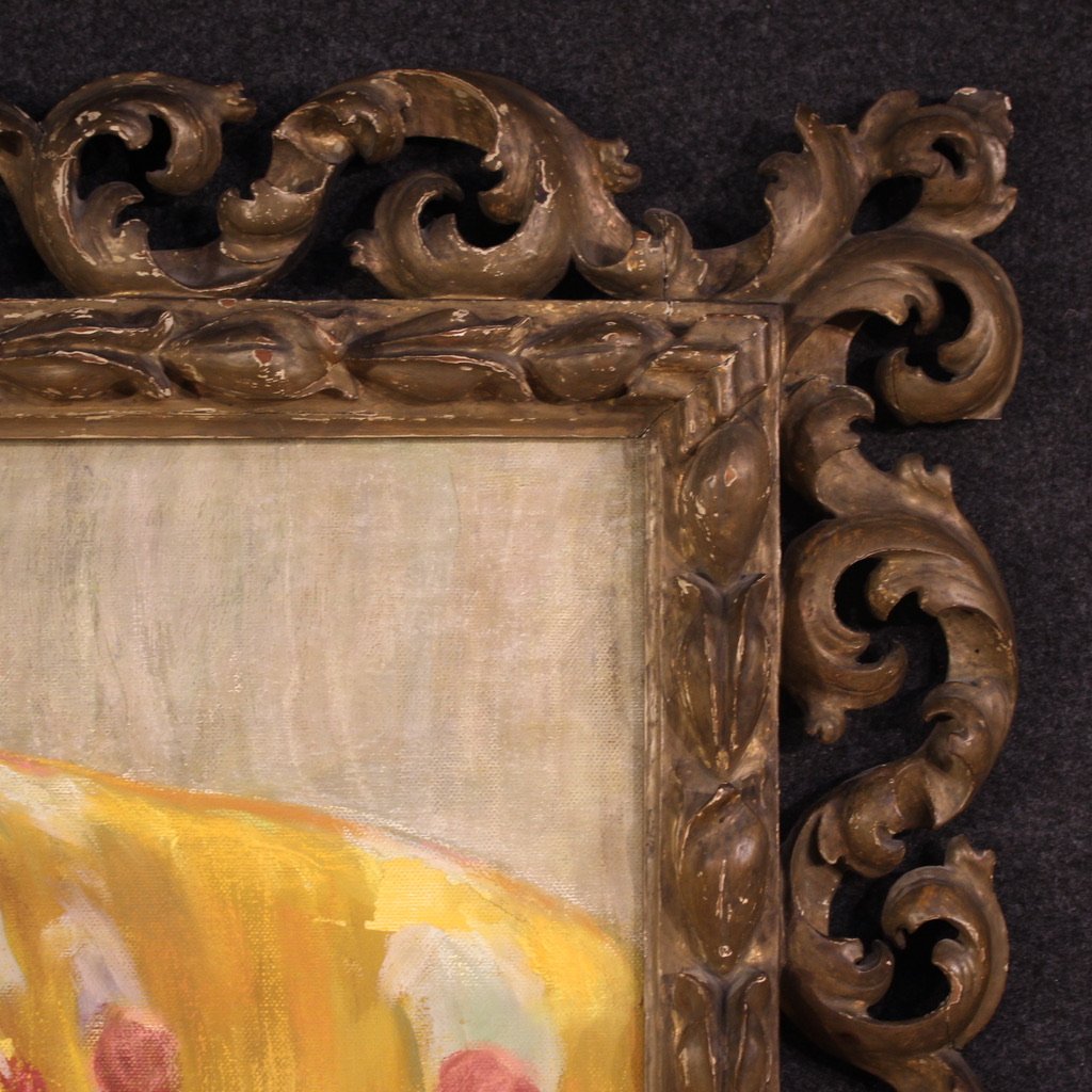 Grande quadro firmato A. Mazza e datato 1912, ritratto di donna orientale  -photo-2