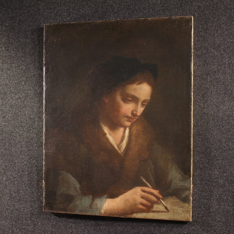 Antico dipinto, ritratto italiano del XVII secolo -photo-2