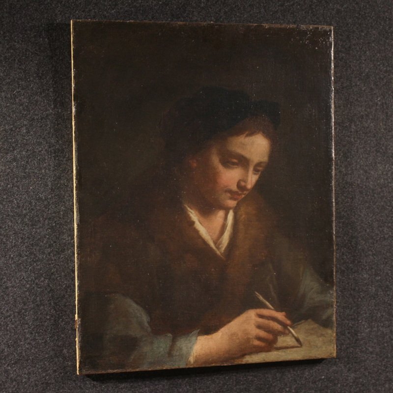 Antico dipinto, ritratto italiano del XVII secolo -photo-3