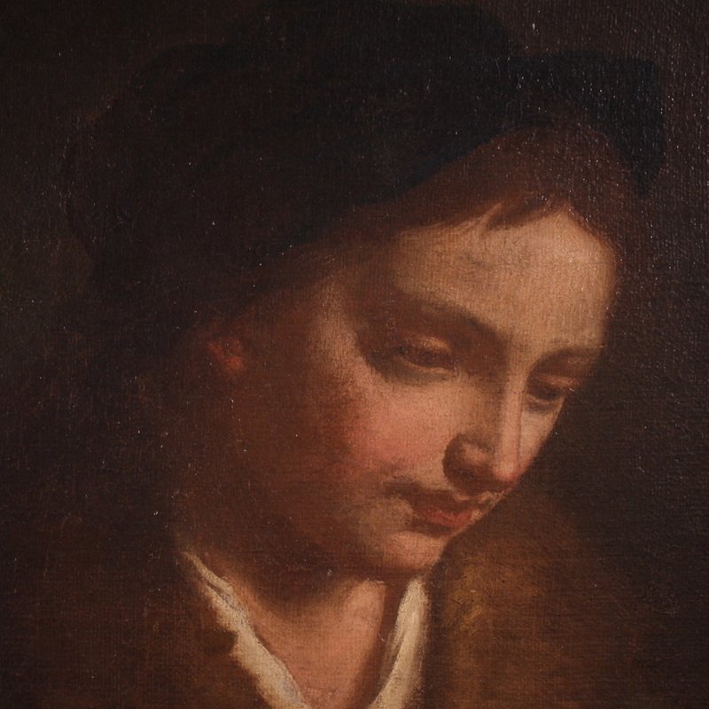 Antico dipinto, ritratto italiano del XVII secolo -photo-5