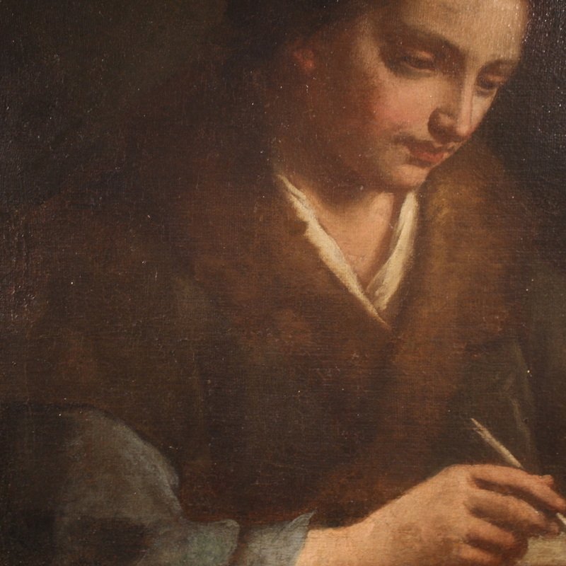 Antico dipinto, ritratto italiano del XVII secolo -photo-6