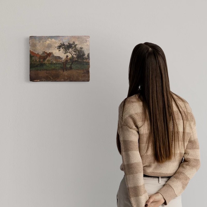 Dipinto olandese del XIX secolo, Paesaggio impressionista -photo-2