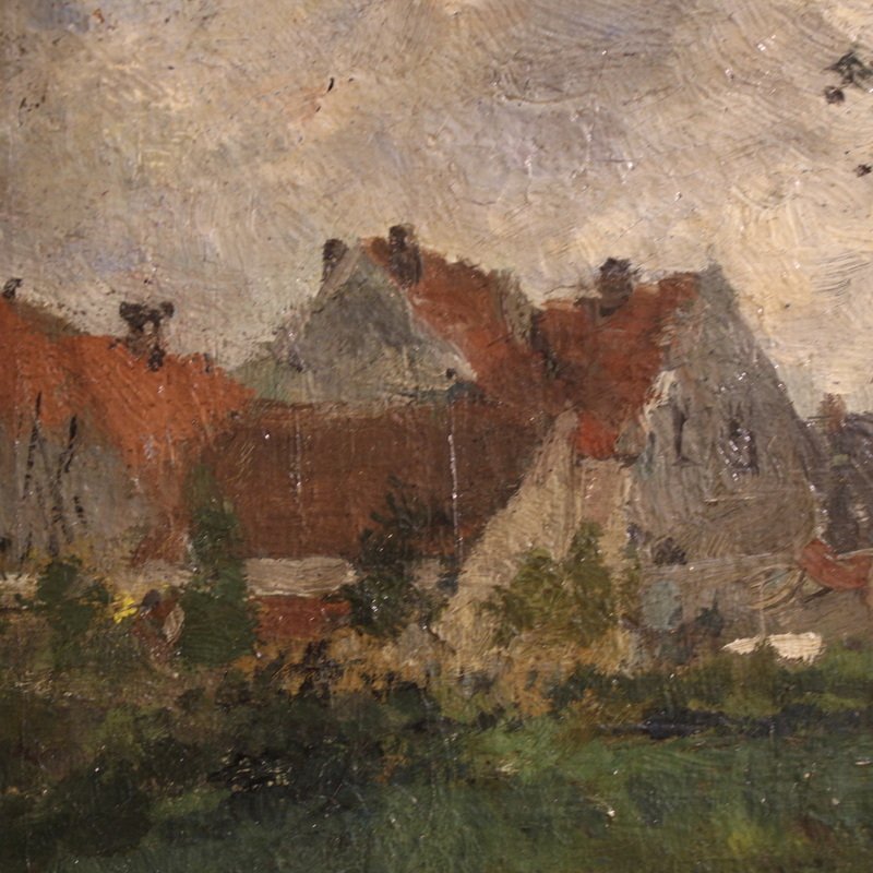 Dipinto olandese del XIX secolo, Paesaggio impressionista -photo-4