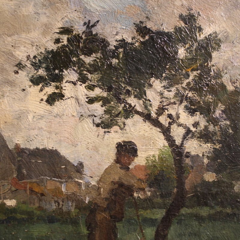 Dipinto olandese del XIX secolo, Paesaggio impressionista -photo-6