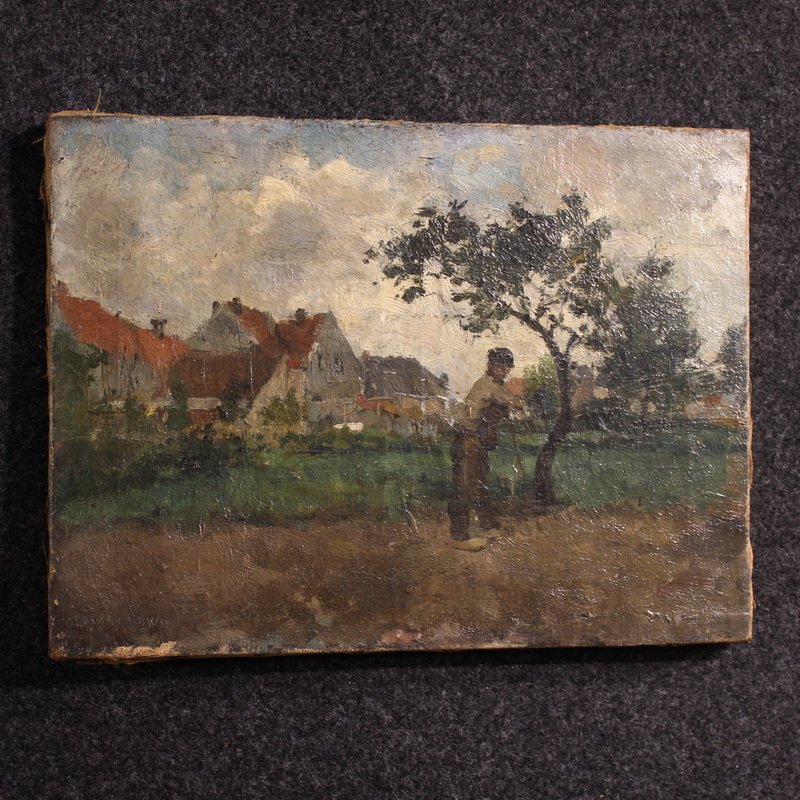 Dipinto olandese del XIX secolo, Paesaggio impressionista -photo-7
