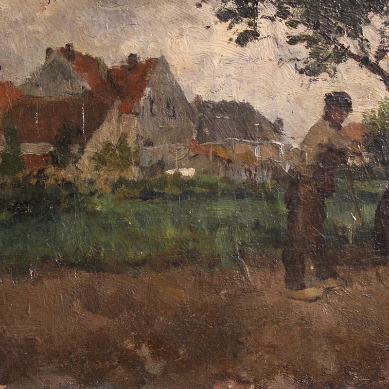 Dipinto olandese del XIX secolo, Paesaggio impressionista -photo-8