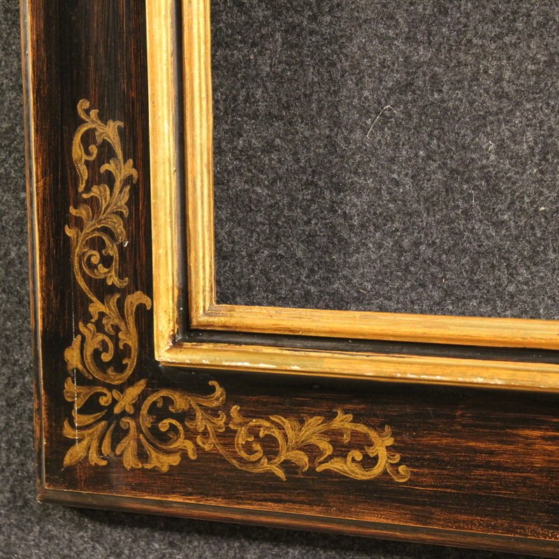 Cornice toscana in  legno dipinto e dorato del XX secolo -photo-3
