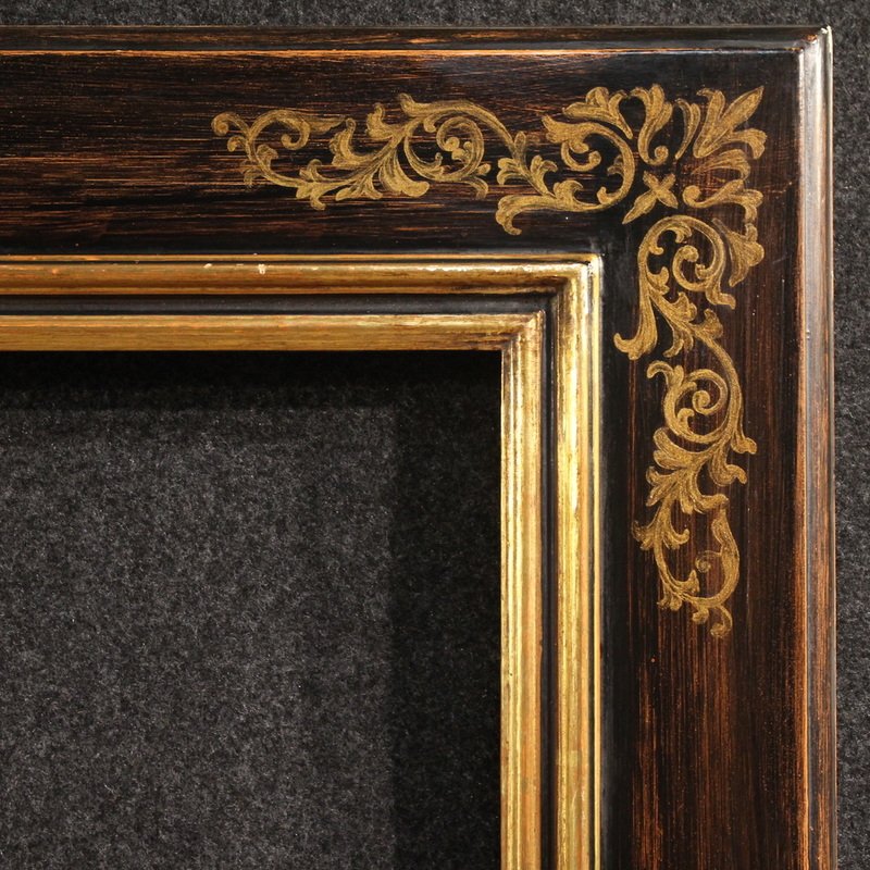 Cornice toscana in  legno dipinto e dorato del XX secolo -photo-1