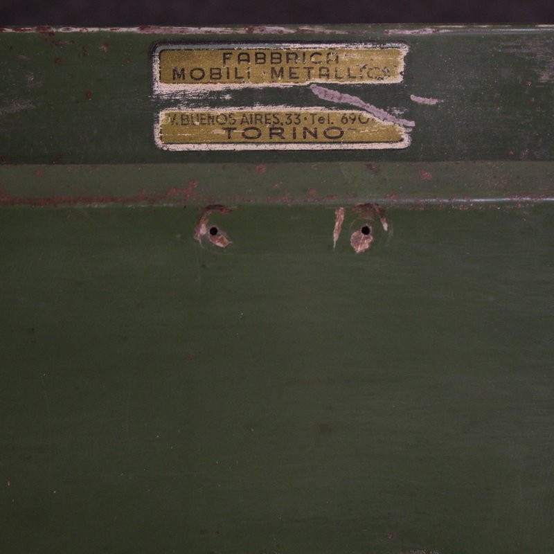 Armadietto italiano degli anni 60/70 in metallo laccato verde-photo-6
