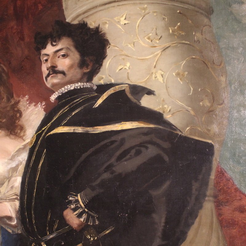 Grande ritratto del XIX secolo firmato Francesco Vinea  -photo-4