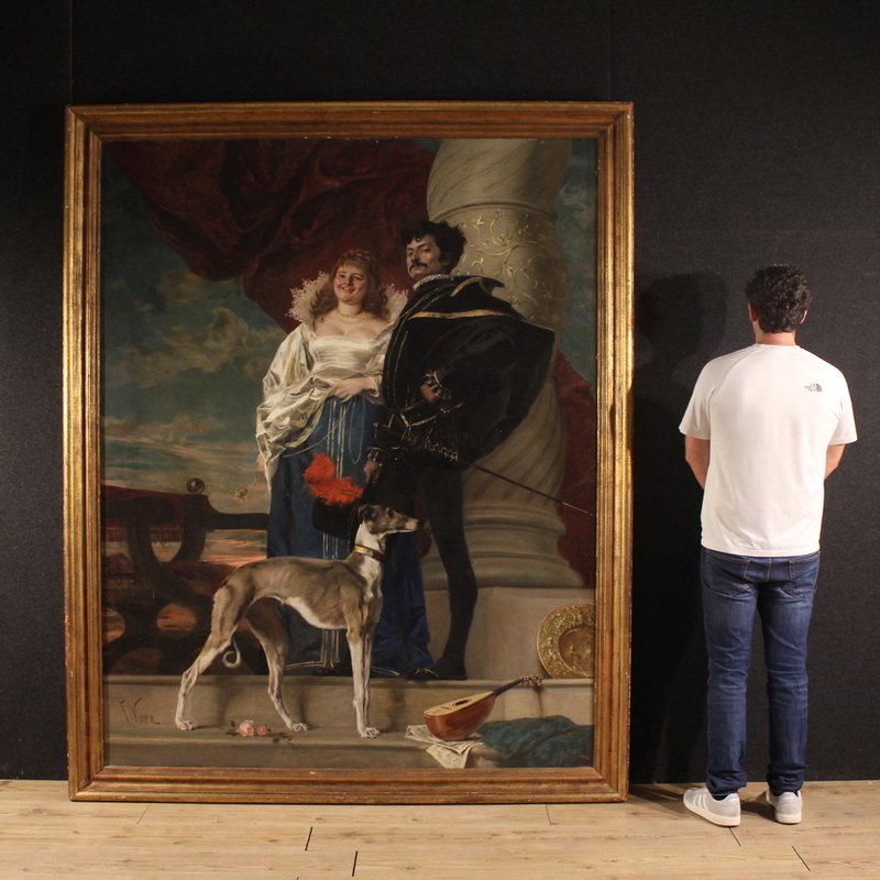 Grande ritratto del XIX secolo firmato Francesco Vinea  -photo-1
