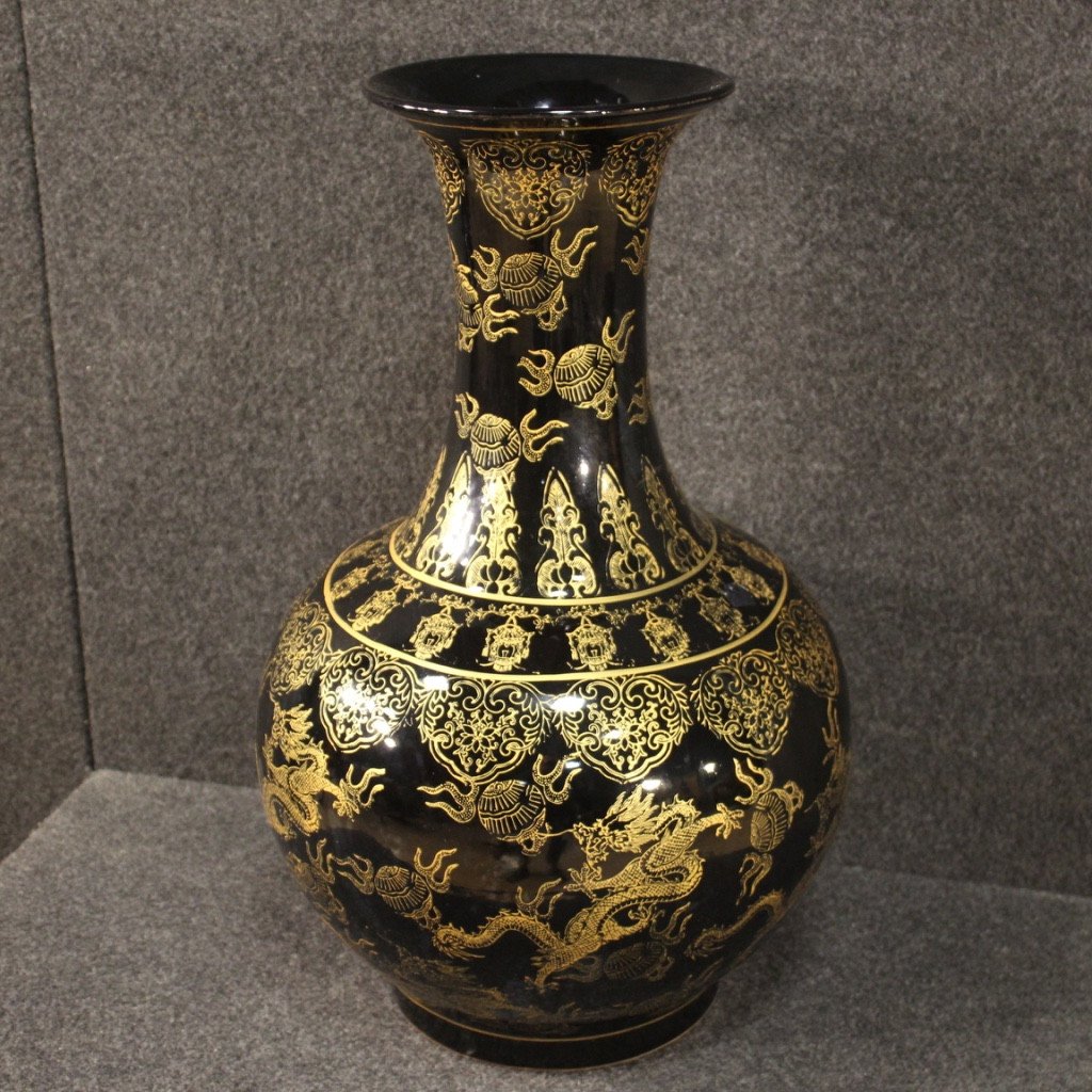 Paire De Vases Chinois En Céramique Peinte-photo-4