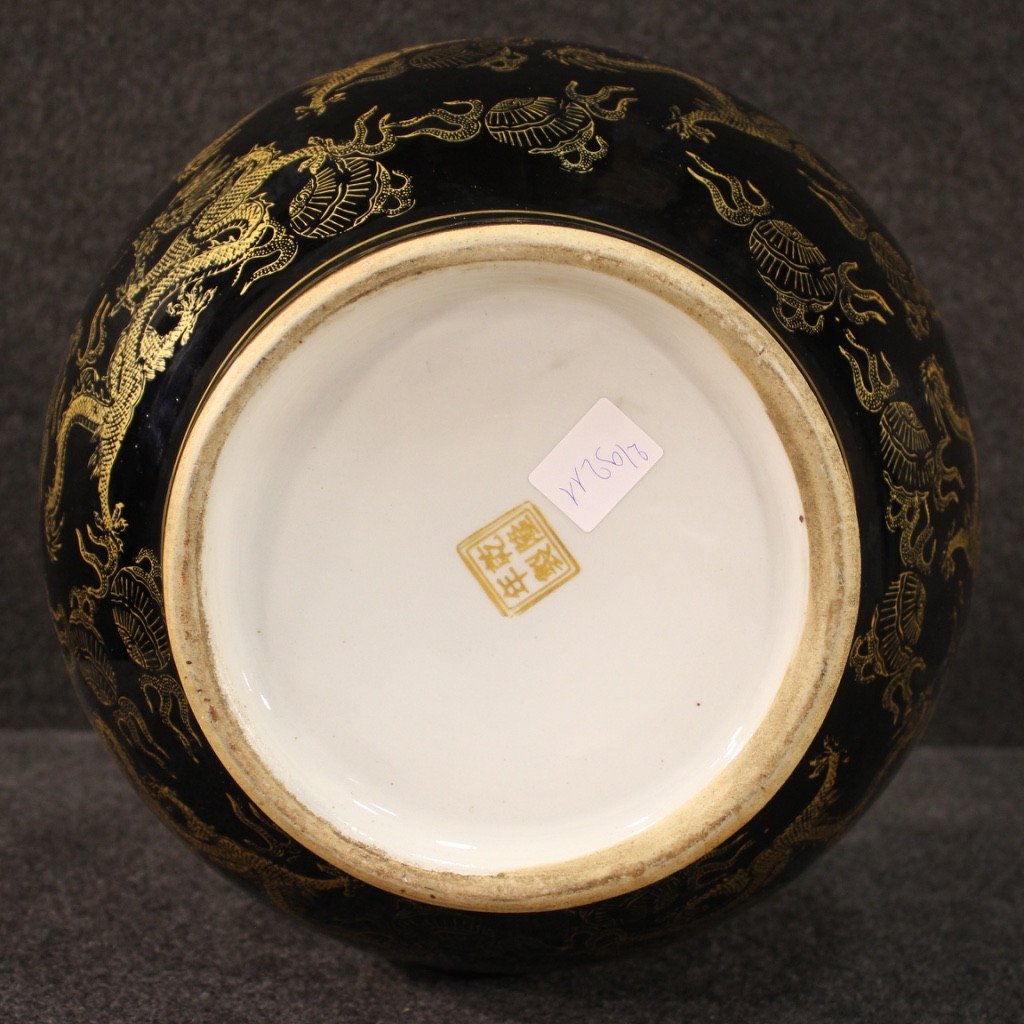 Paire De Vases Chinois En Céramique Peinte-photo-5
