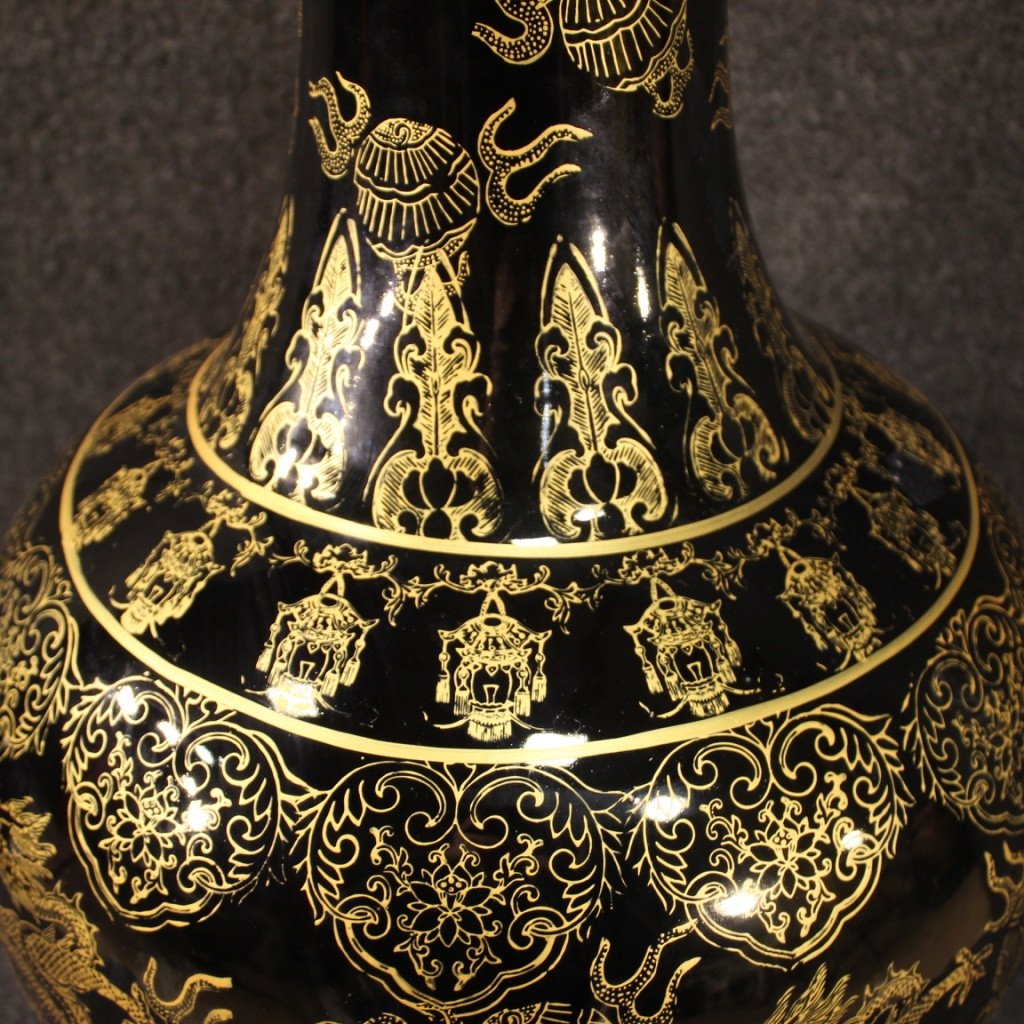 Paire De Vases Chinois En Céramique Peinte-photo-6