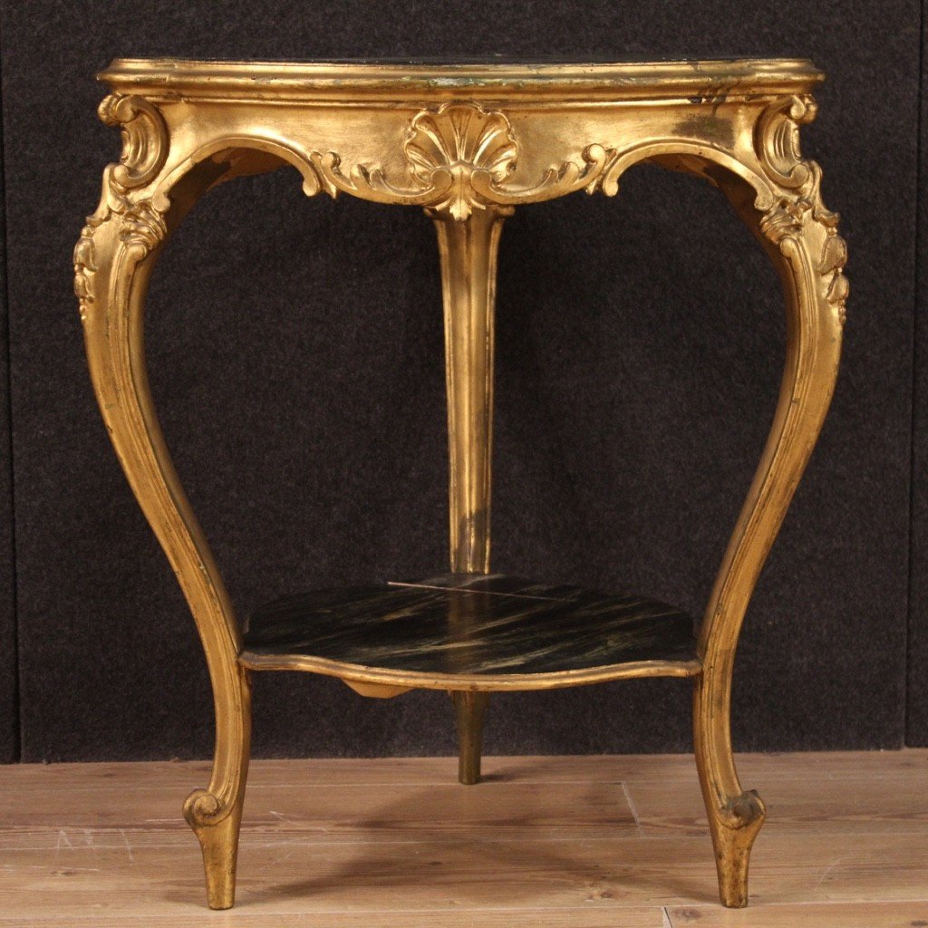 Tavolino da salotto dorato e laccato finto marmo-photo-3