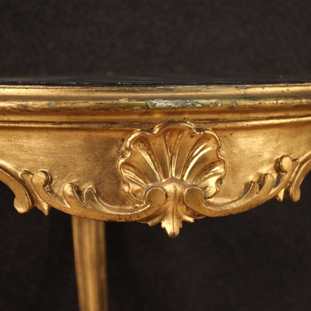 Tavolino da salotto dorato e laccato finto marmo-photo-2