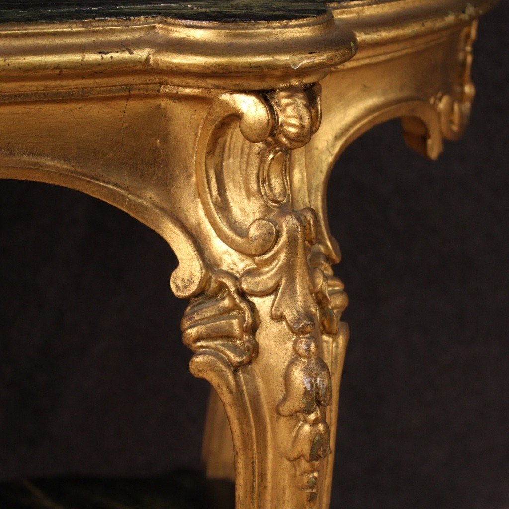 Tavolino da salotto dorato e laccato finto marmo-photo-4