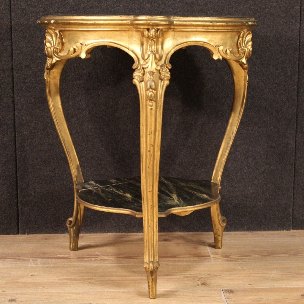 Tavolino da salotto dorato e laccato finto marmo-photo-6