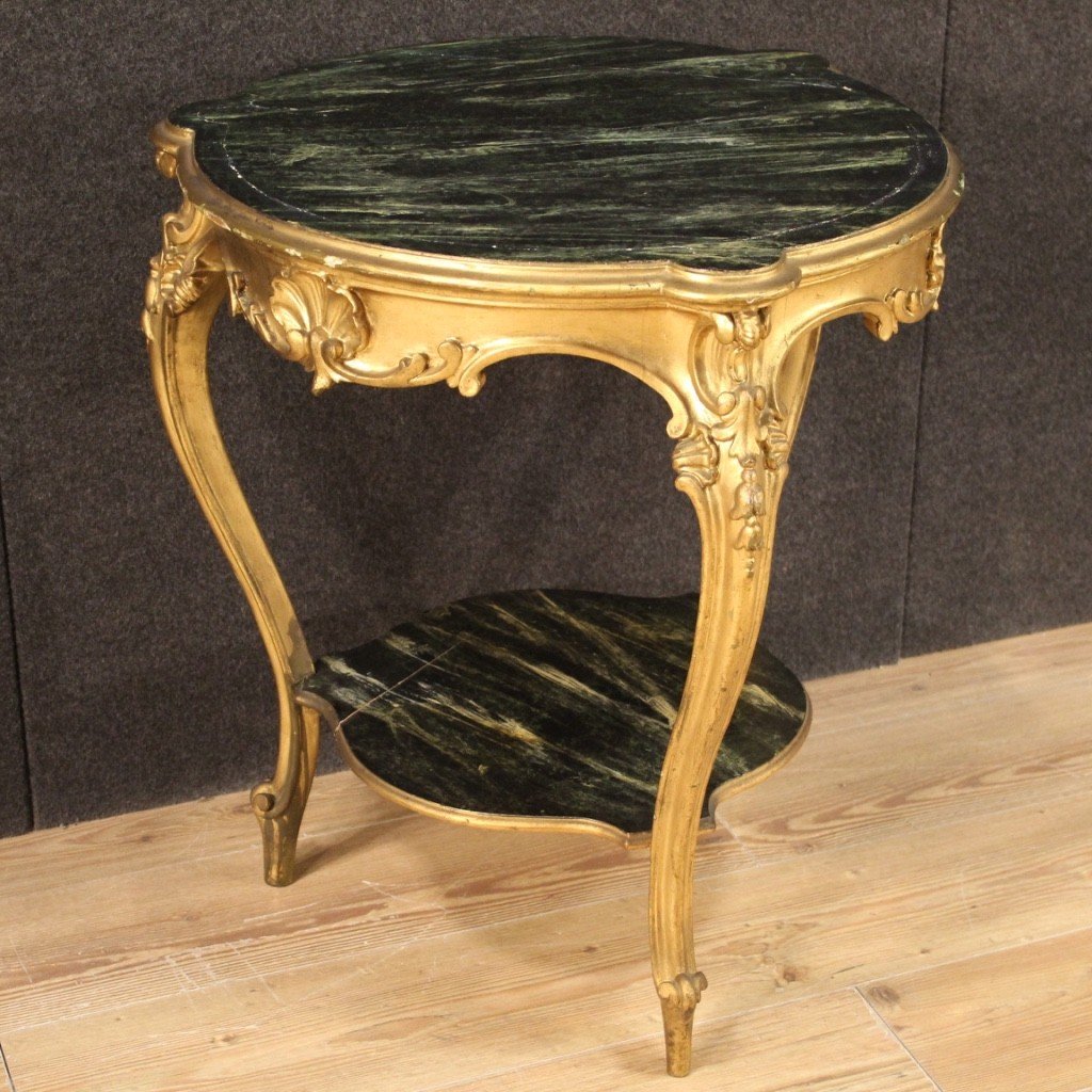 Tavolino da salotto dorato e laccato finto marmo-photo-7