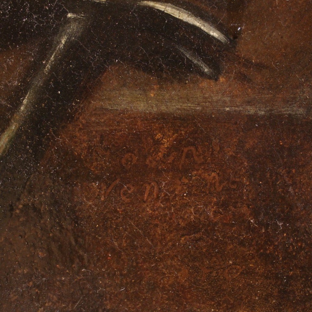 Dipinto antico pietà del XVII secolo-photo-3
