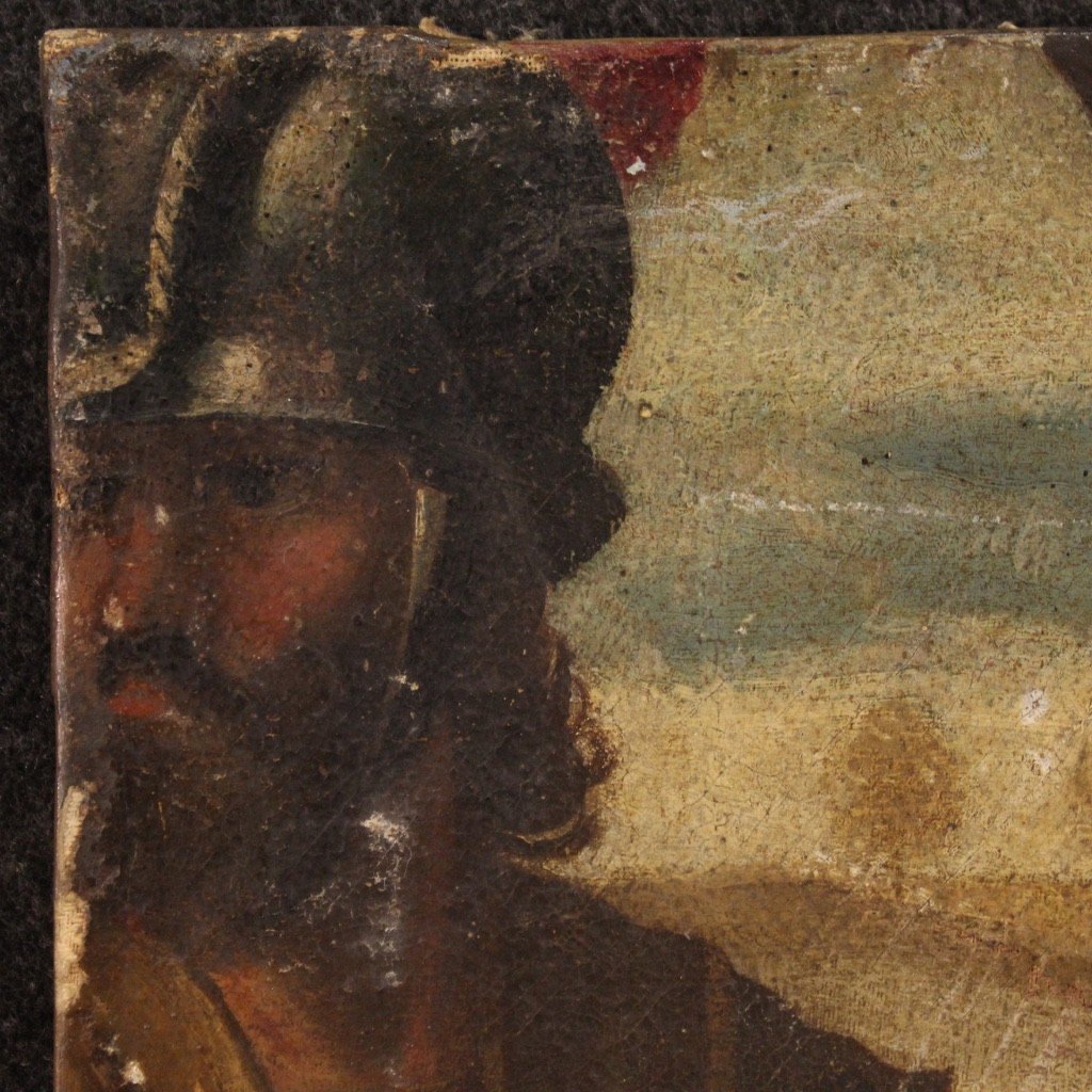 Antico dipinto Salita al Calvario del XVII secolo-photo-5