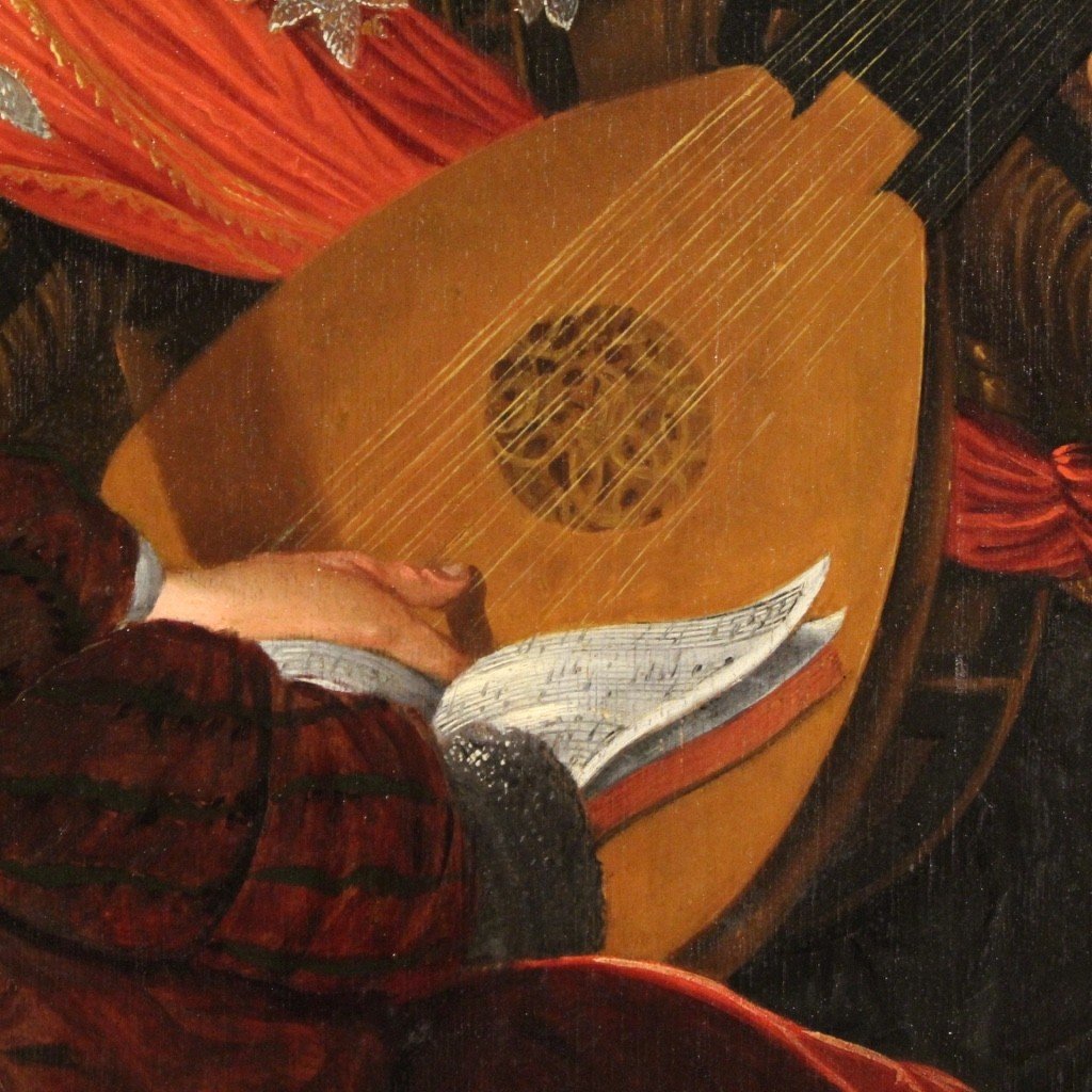 Dipinto fiammingo olio su tavola del XVII secolo-photo-2