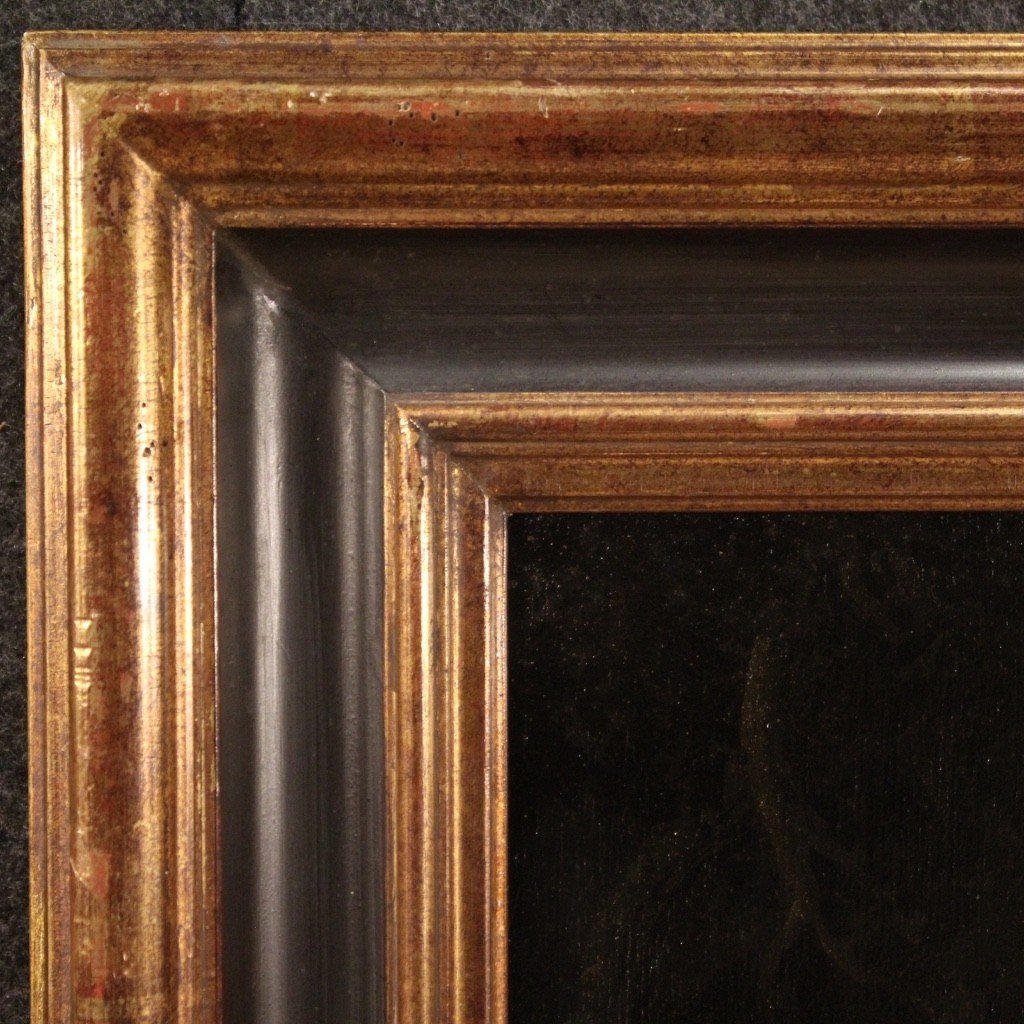 Dipinto fiammingo olio su tavola del XVII secolo-photo-3
