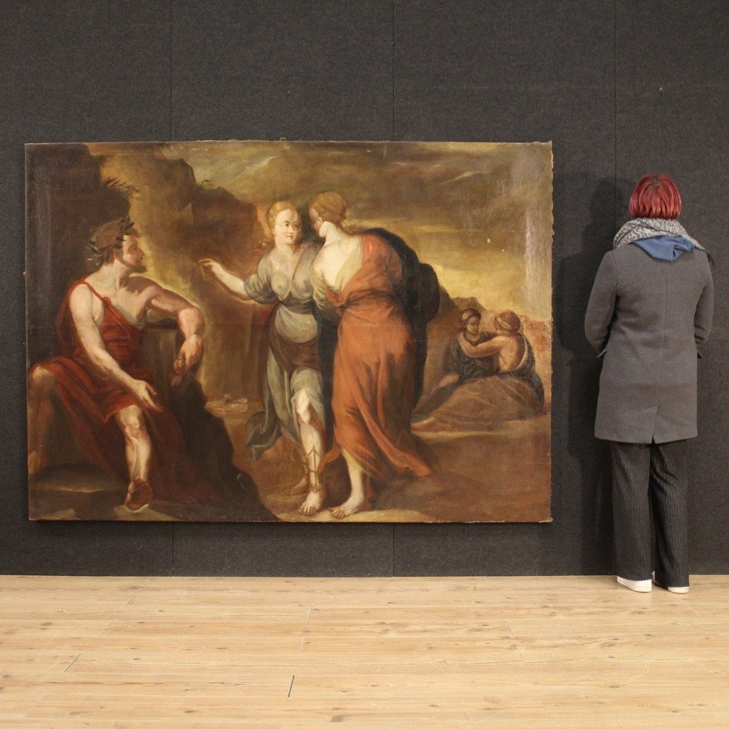 Grande dipinto mitologico del XVIII secolo, Vertumno e Pomona-photo-3