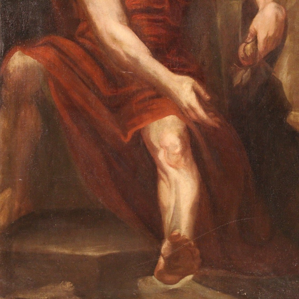 Grande dipinto mitologico del XVIII secolo, Vertumno e Pomona-photo-5