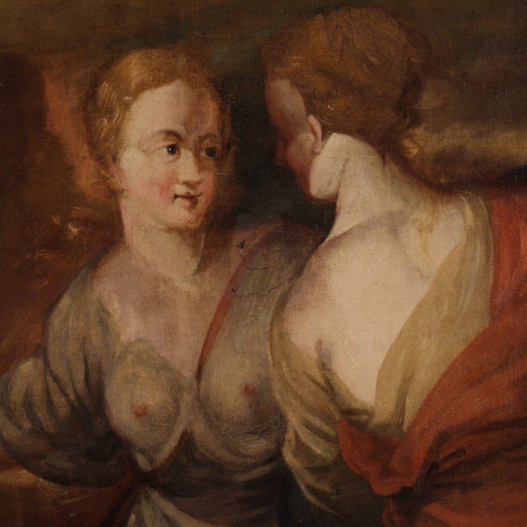 Grande dipinto mitologico del XVIII secolo, Vertumno e Pomona-photo-6