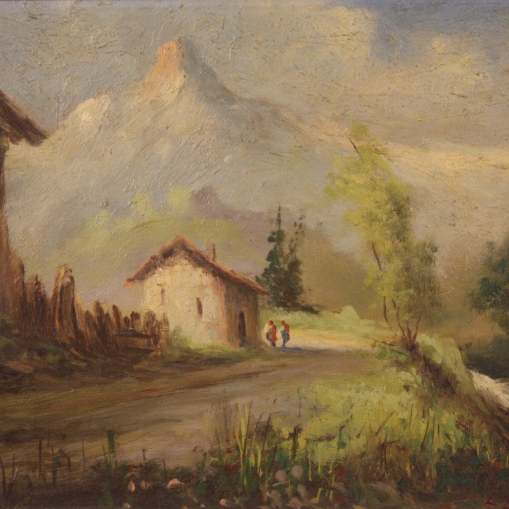 Piccolo paesaggio firmato del XX secolo-photo-2