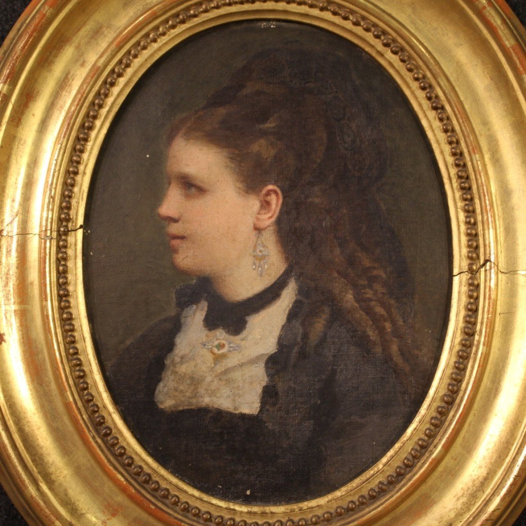 Piccolo ritratto di donna della fine del XIX secolo-photo-2